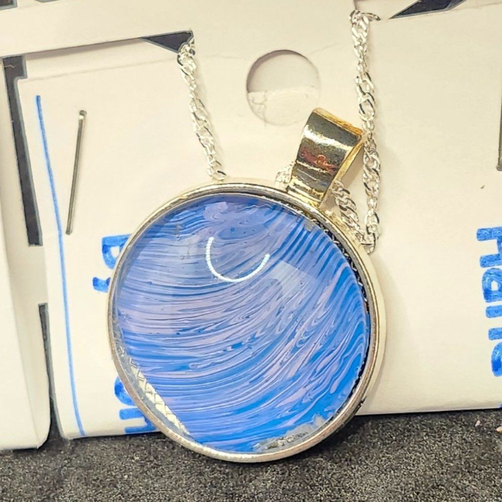 Hand Crafted Necklace Medallion Pendant 1" Round  Pendant 925 Silver 20 " Chain